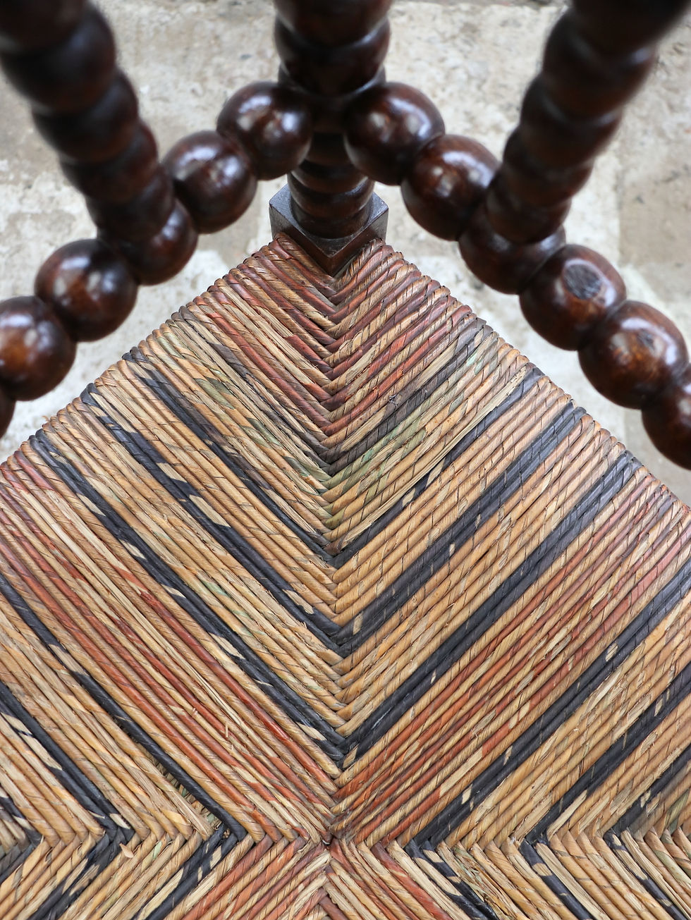 Thumbnail: Beautiful Vintage French Corner Bobbin Chair