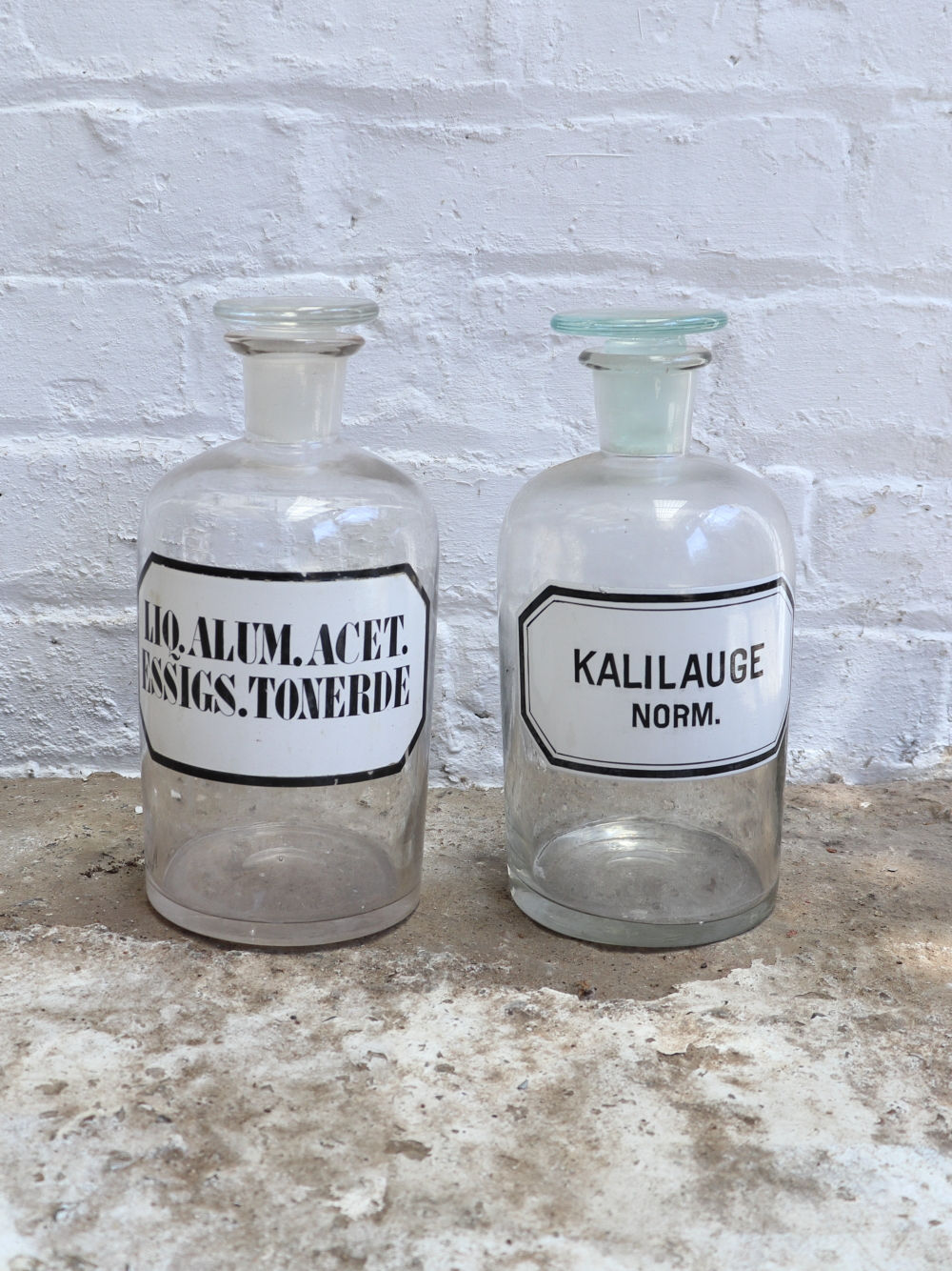 Clearance - 2 x Vintage German Apothecary Bottles