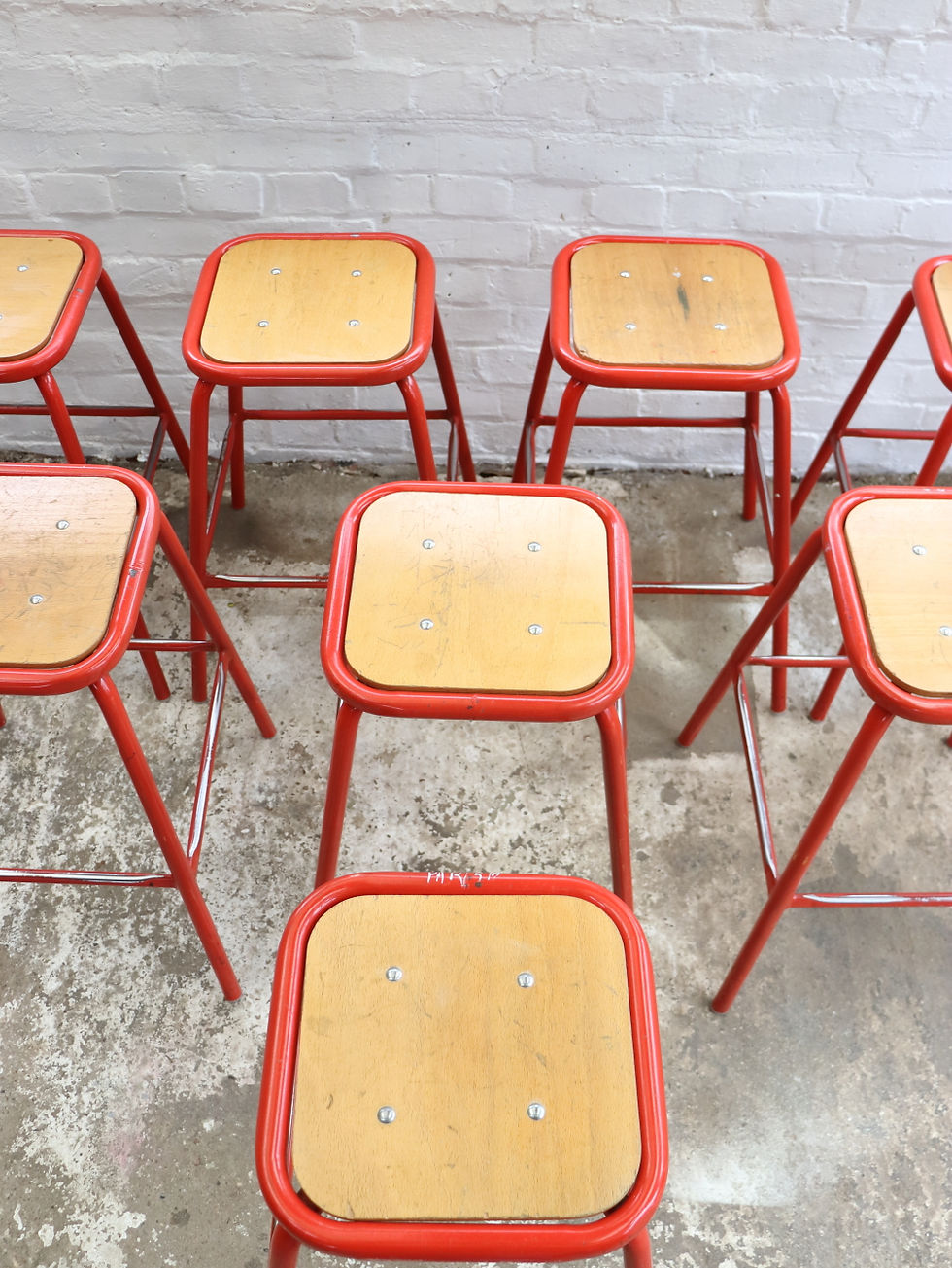 Thumbnail: French Stackable Vintage School Stools - 2 left!