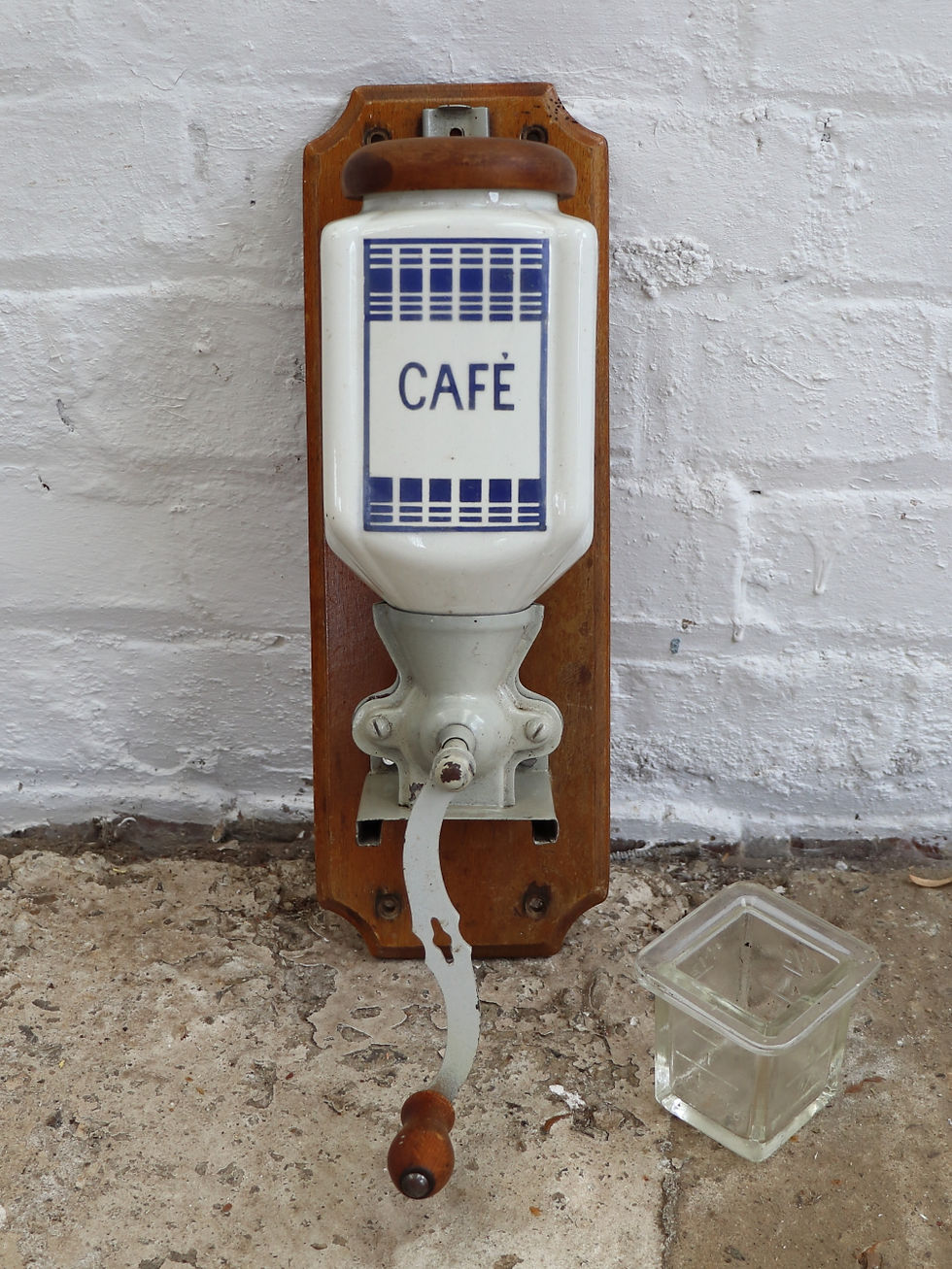 Thumbnail: Lovely Vintage French Wall Mounted Coffee Grinder