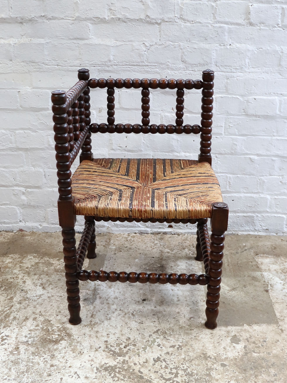 Thumbnail: Beautiful Vintage French Corner Bobbin Chair