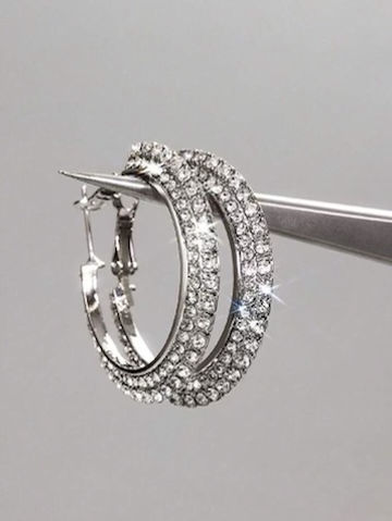 Diamond hoop earrings