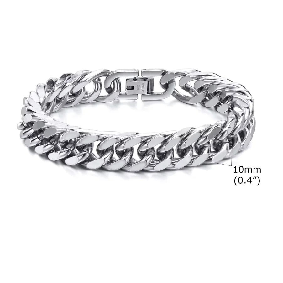 Thumbnail: Bold Cuban Chain Bracelet – Heavy Steel, Maximum Flex
