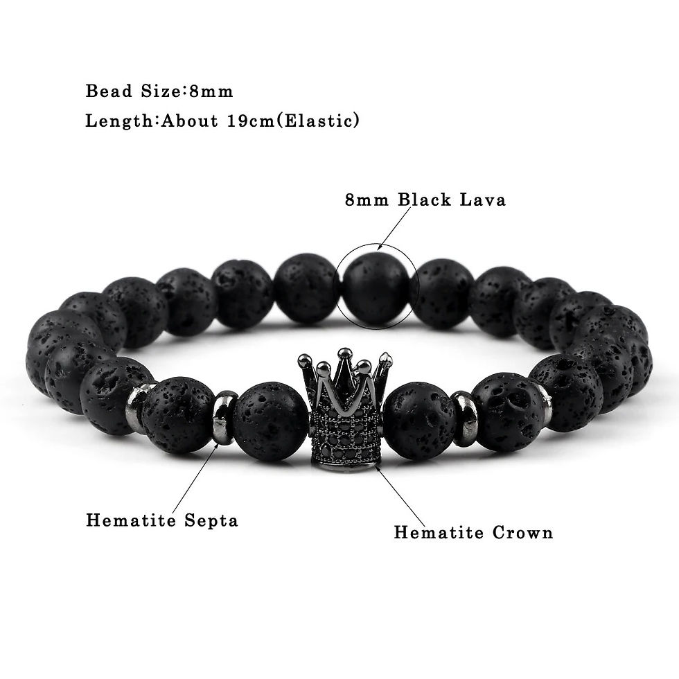 Thumbnail: King Crown Lava Stone Bracelet – Strength, Style & Grounded Energy
