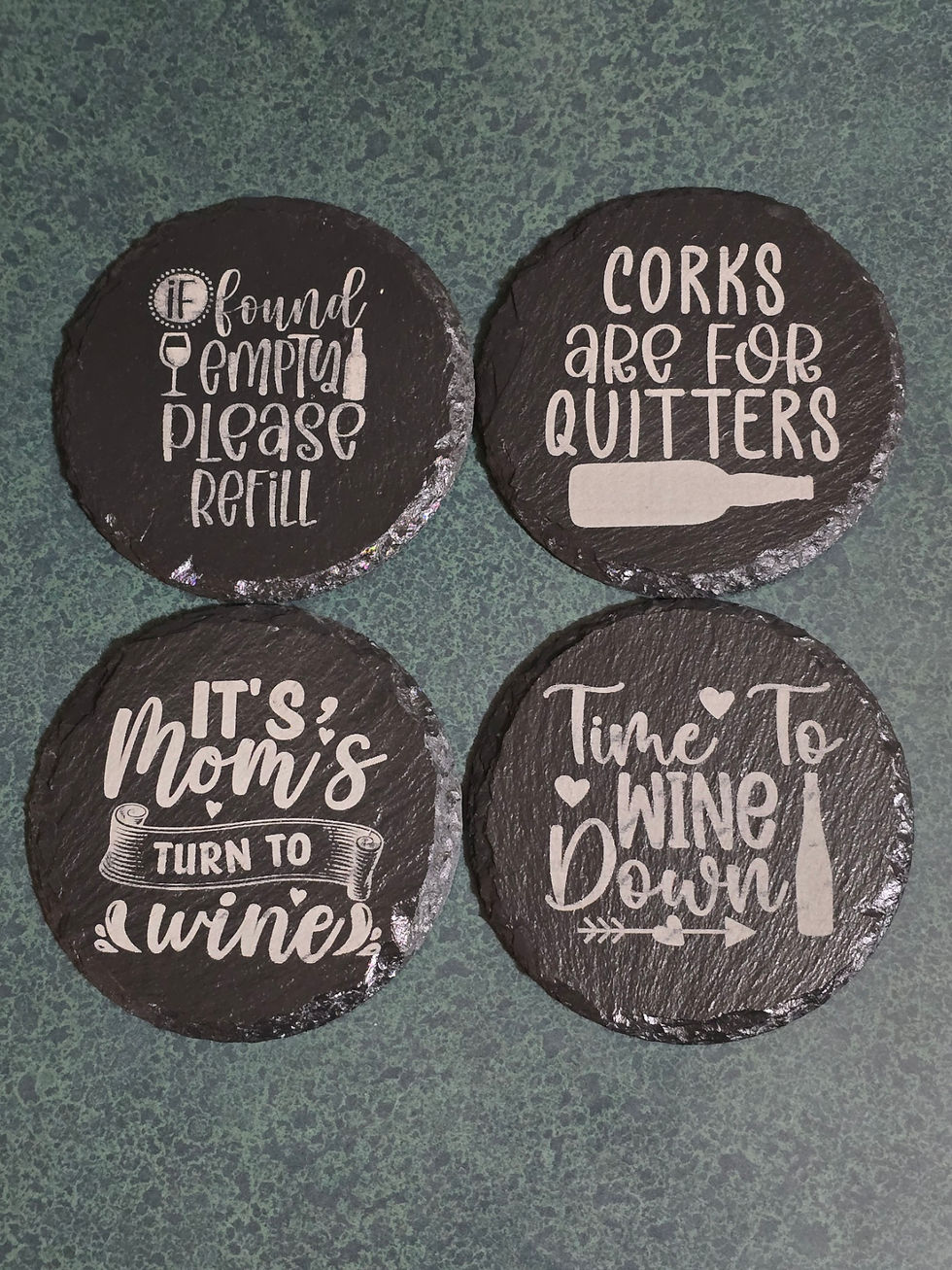 Round Wine Coasters Set of 4 (Set 1)