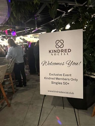 Kindred Social sign: Exclusive Event Members Only Singles 50+
