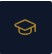 Gold graduation cap icon on a dark blue background