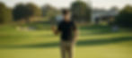 Golfer with club on golf course