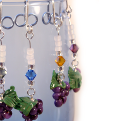 Grape Wine glass charms