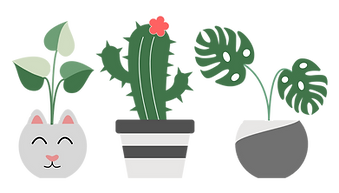 indoor earth cute cartoon planters with plants png vector