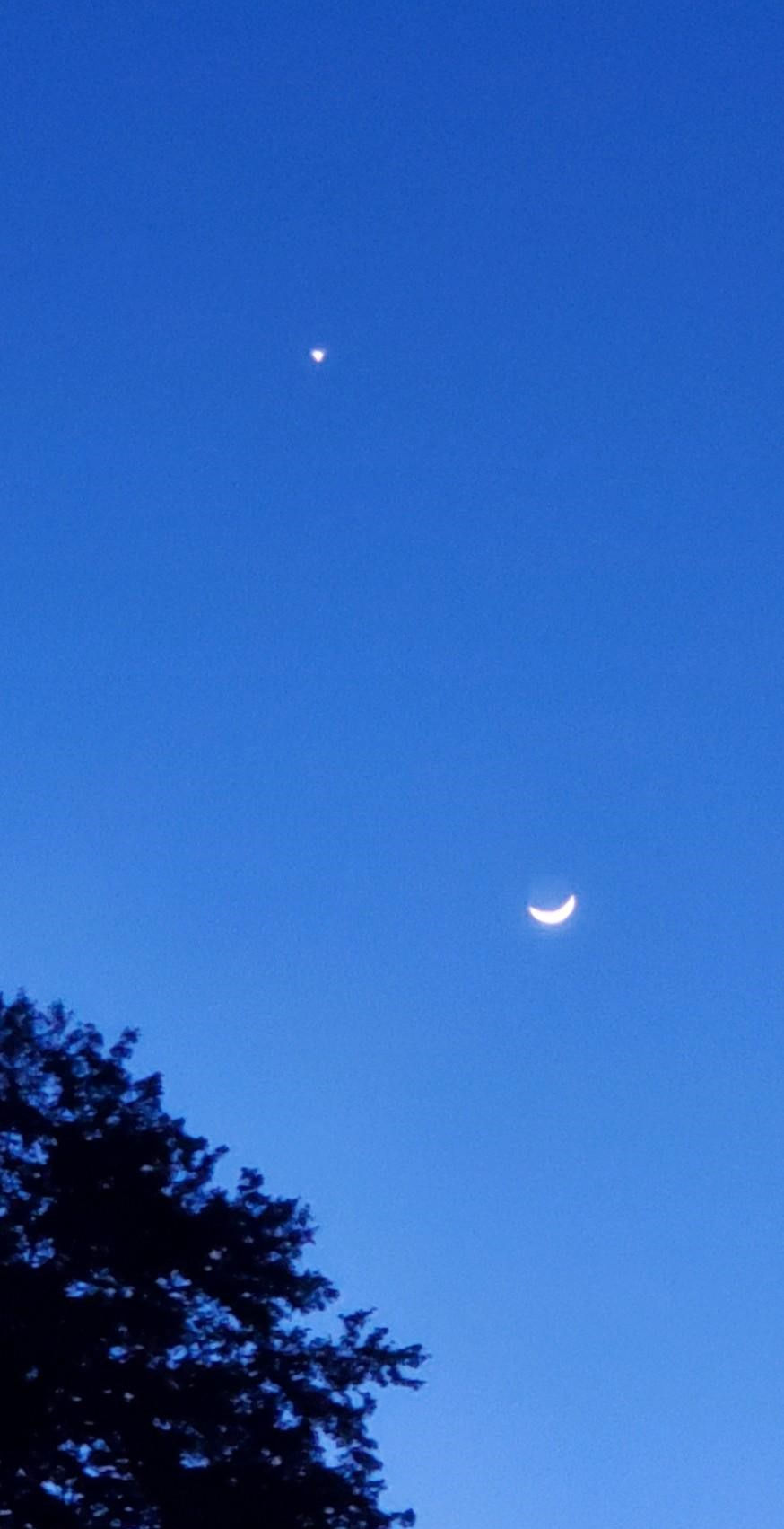 Night or evening sky with moon
