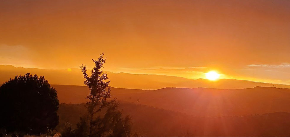 Sunset over mountains