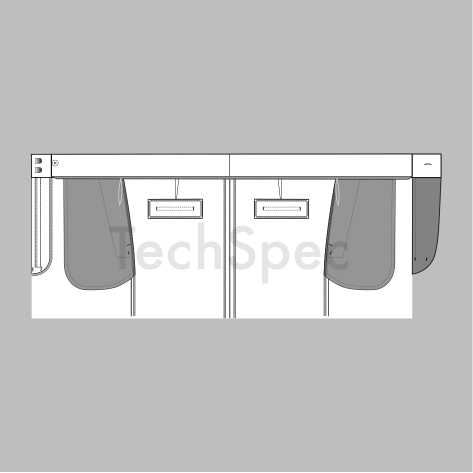 Thumbnail: Women's tailored shorts internal CAD template high waist shorts construction technical flat