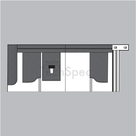 Thumbnail: Men’s trousers CAD template waistband construction detail technical drawing for apparel production