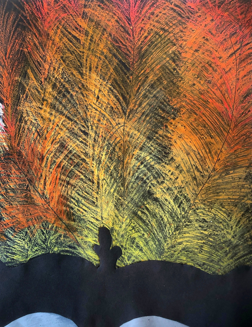 Giianni Faught Art Entry of feathered head dress.