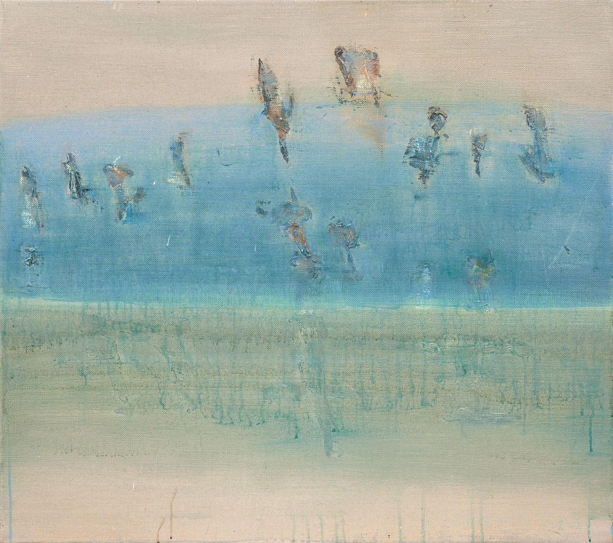 Kate Dorrough, 'I carry the landscape with me', acrylic on linen, 87 x 97 cm, 2023
