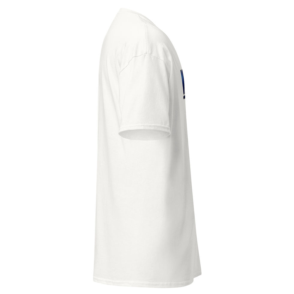 Thumbnail: Side view of a white WS MC GRAPHIC t-shirt