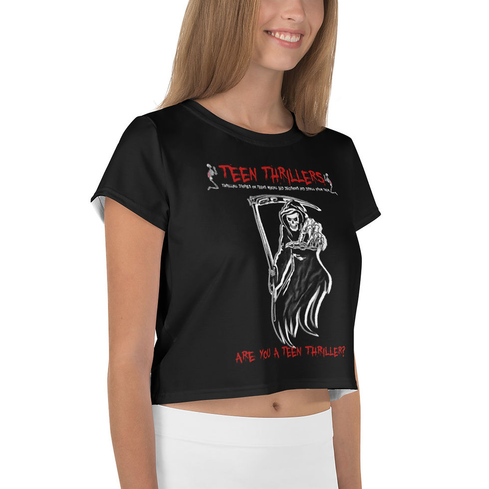 Thumbnail: Official Teen Thriller's Halloween Black Crop - Black