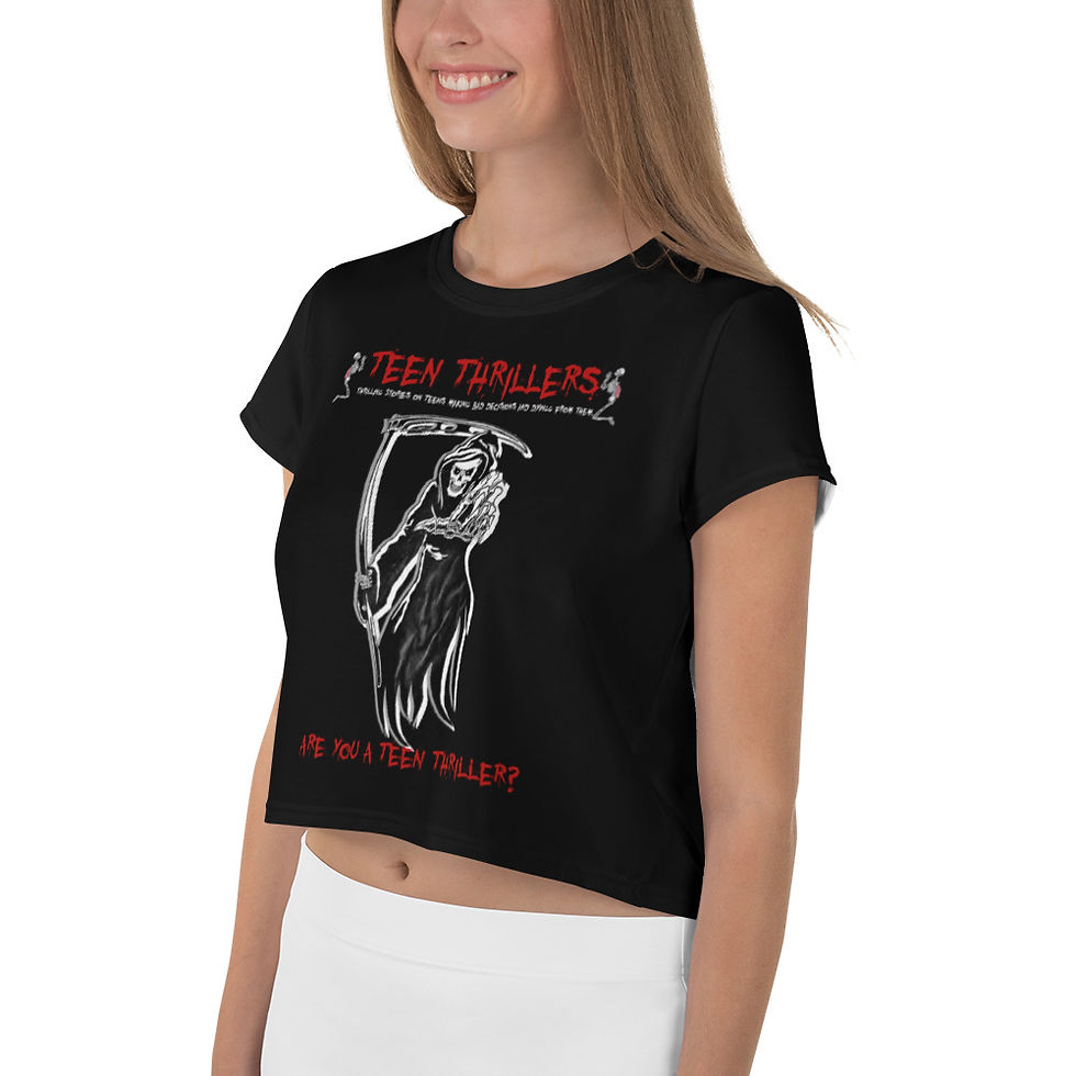 Thumbnail: Official Teen Thriller's Halloween Black Crop - Black