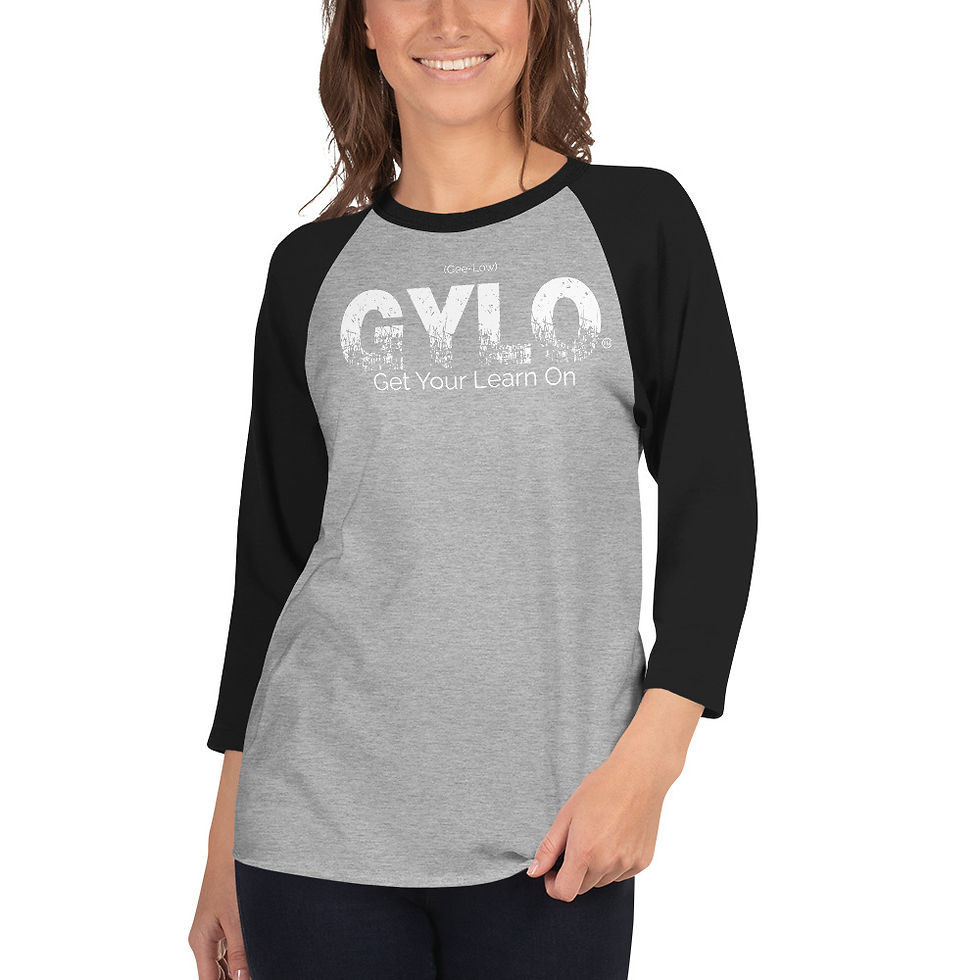 Thumbnail: Teen Edition's "Get Your Learn On" 3/4  White sleeve raglan shirt