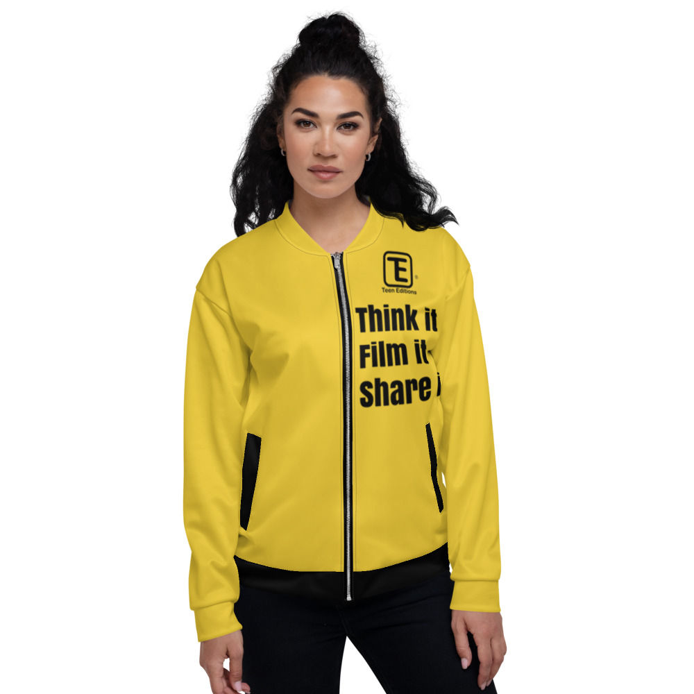 Teen Edition's Official - Think it Film it Share it- Unisex Yellow Bomber Jacket