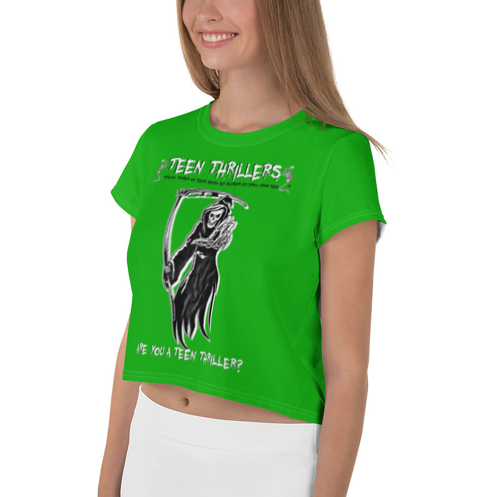 Thumbnail: Official Teen Thriller's Halloween Green Crop Tee