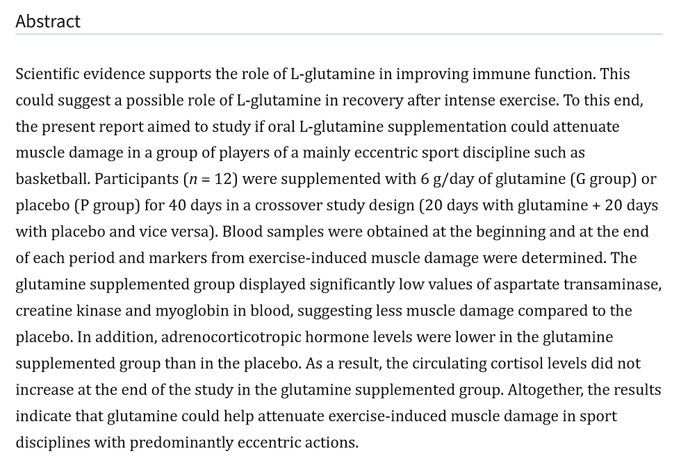Abstract aus einer Studie zu Glutamine