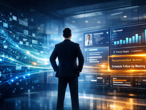 Framework illustrating how AI supports Commercial Excellence in pharma through CRM optimisation, Next Best Action, targeting, workflow integration, and embedded commercial decision making.