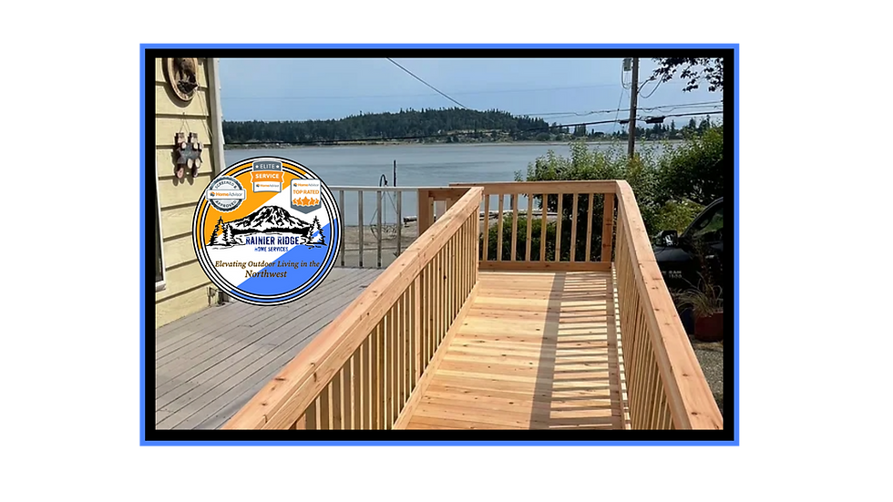 Cedar Ramp: "ADA cedar ramp with a pressure-treated frame, built next to a custom deck for durability and seamless access.