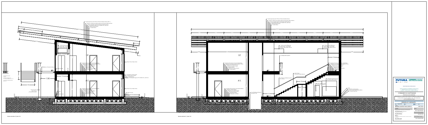 PDV.TA10 · Construction sections of building C — 2025 revision · 1:20