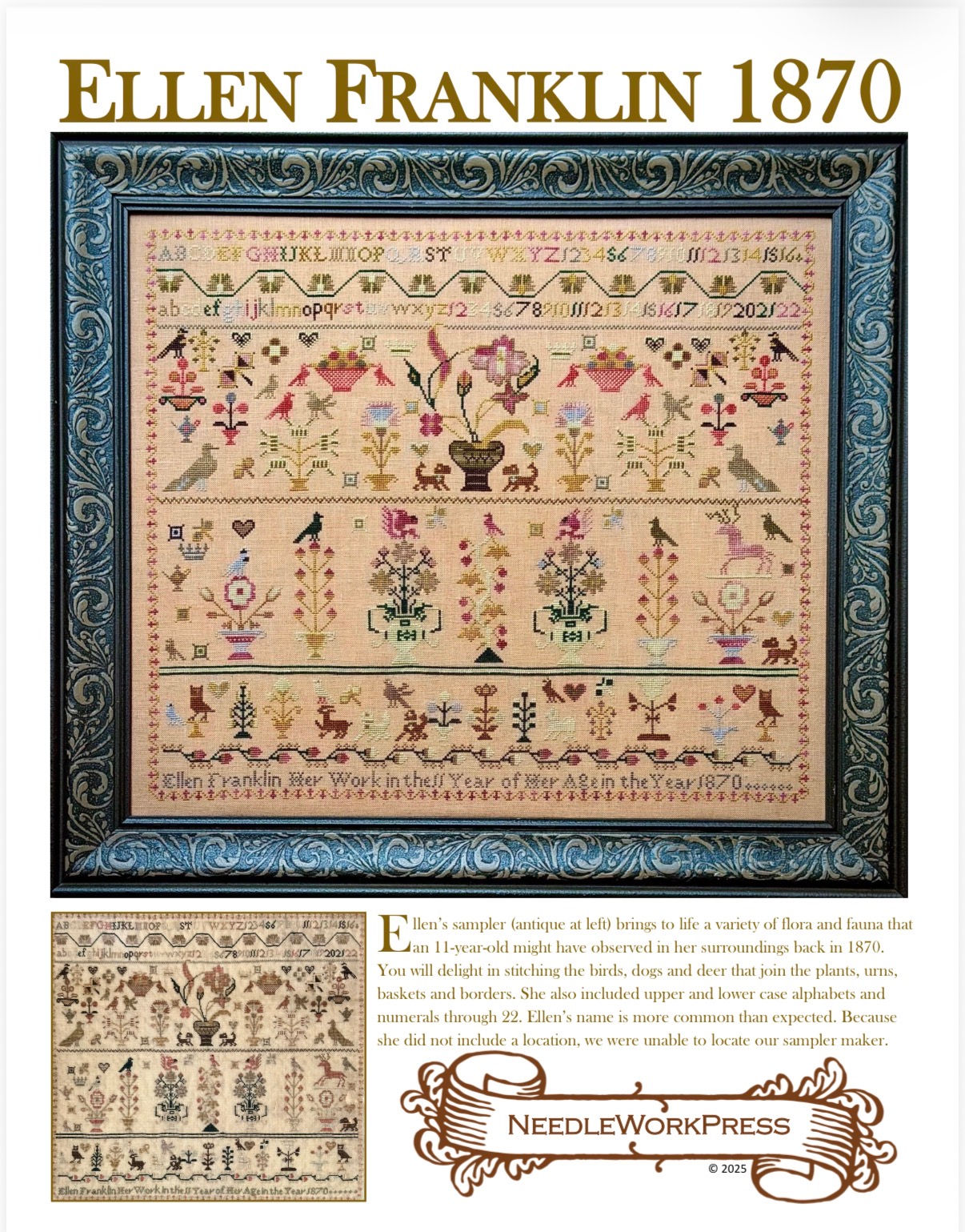 Ellen Franklin 1870 by NeedleWorkPress - Chart