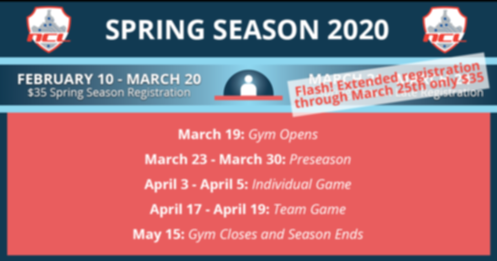 Spring Season NCL extended registration.