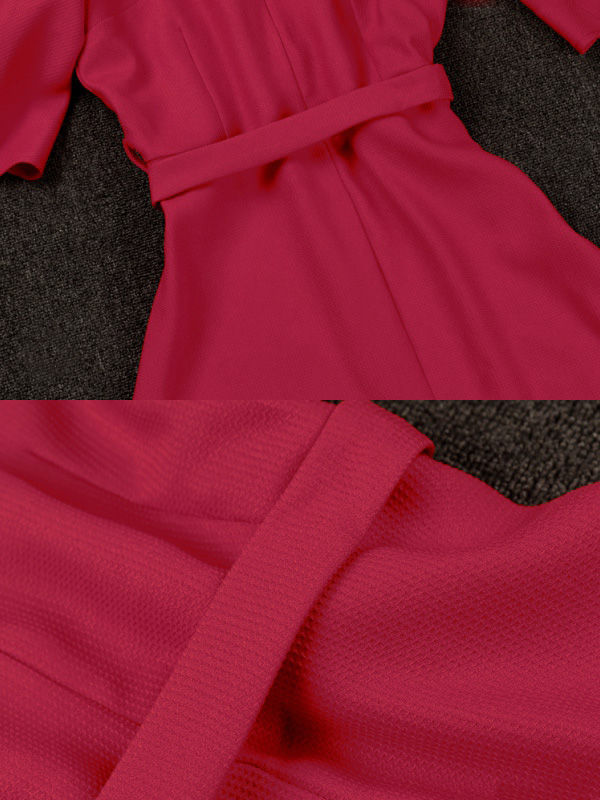 縮圖：露肩花苞袖大裙擺洋裝