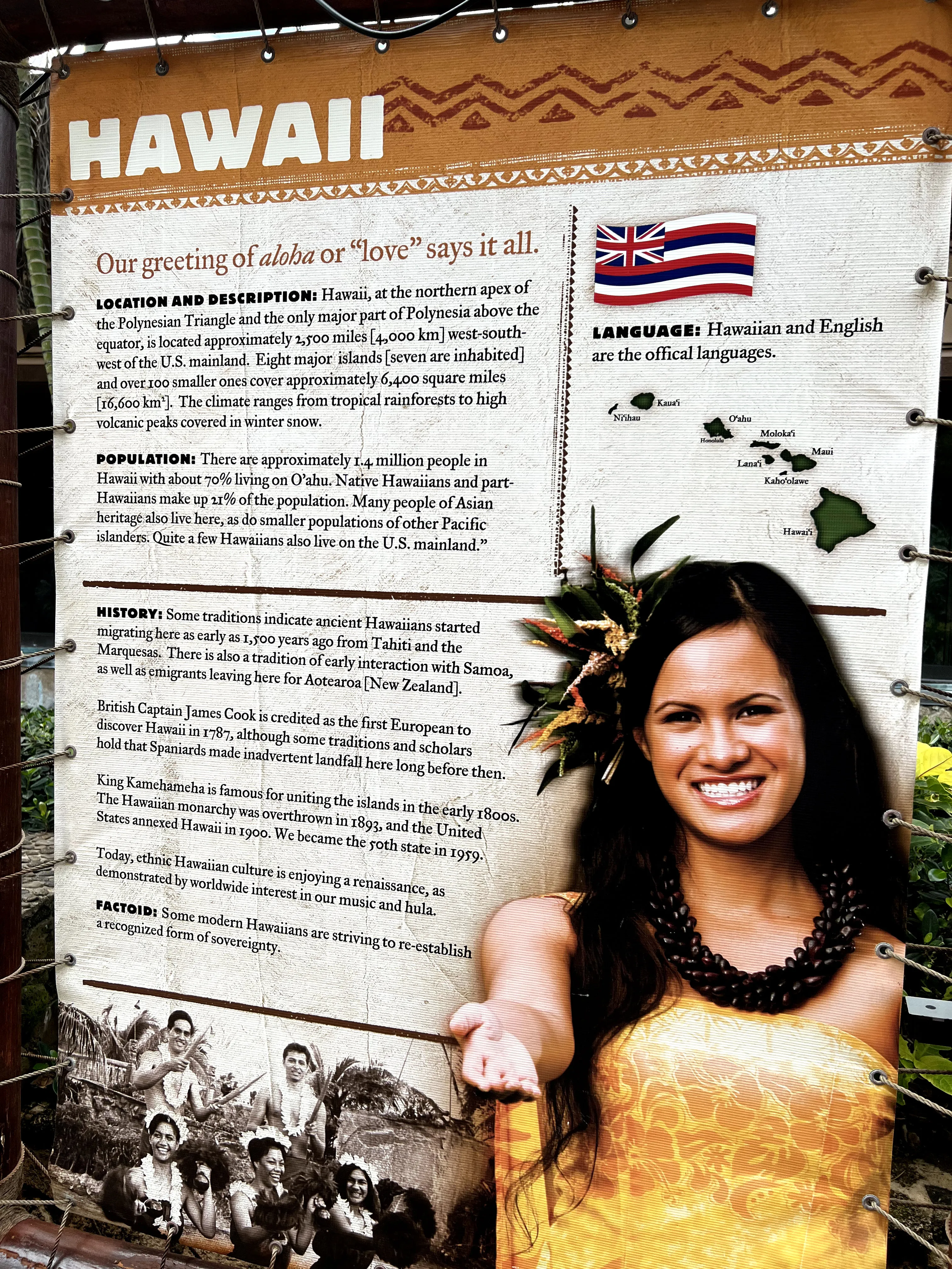 History cultures at Polynesian Cultural Center in Hawaii.