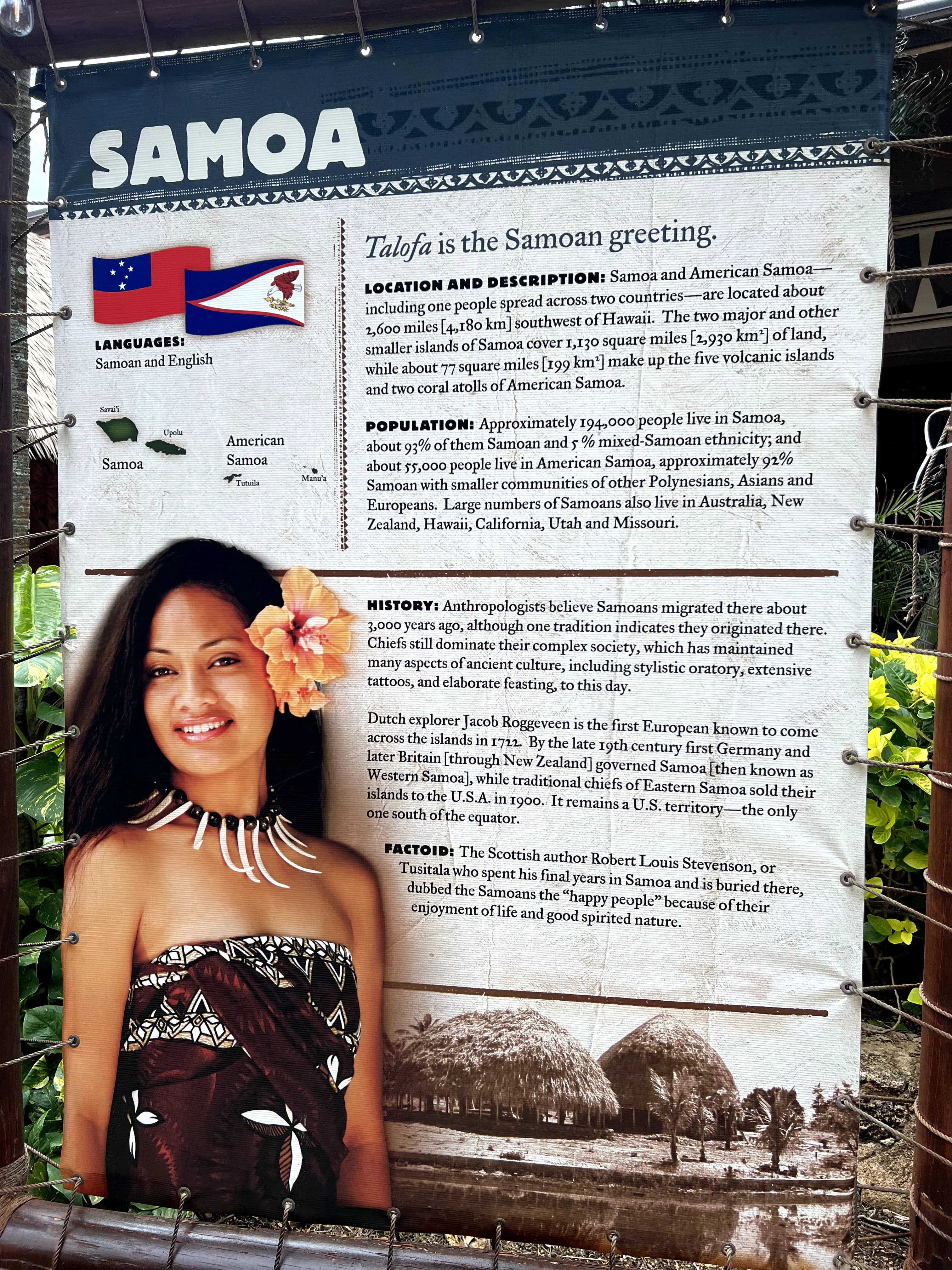 History cultures at Polynesian Cultural Center in Hawaii.