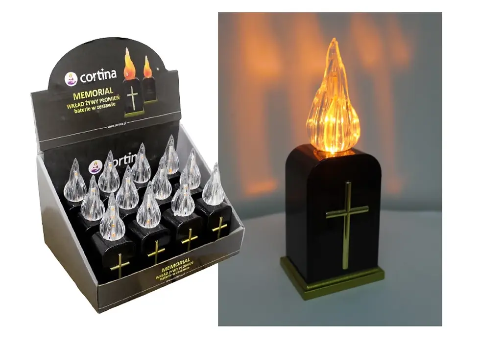 Miniatyrbild: Batteriljus med kors, flamma