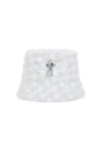 White Script Bucket Hat