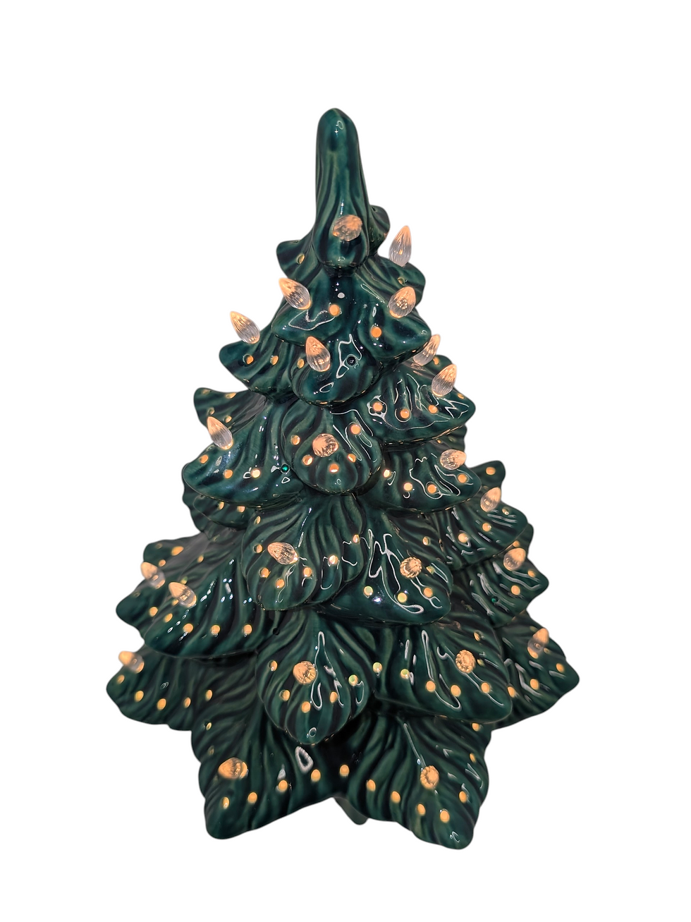Thumbnail: 13" Vintage Green Atlantic Christmas Tree with garland holes