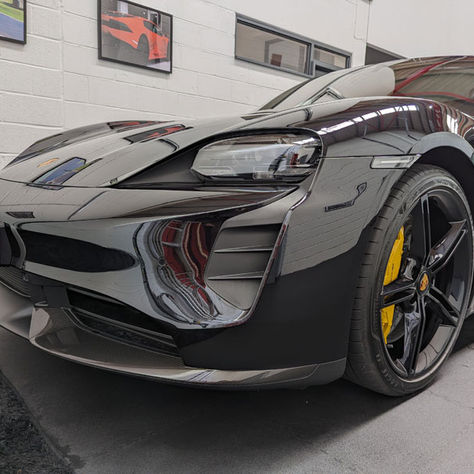 A Porsche Taycan Turbo S Enhanced with XPEL PPF and Gtechniq