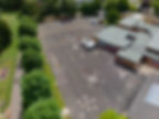 Arial view of playground and playground markings