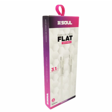 Miniatura: CABLE DE DATOS SOUL FLAT USB-FCCBL TIPO C-TIPO C 1.2M