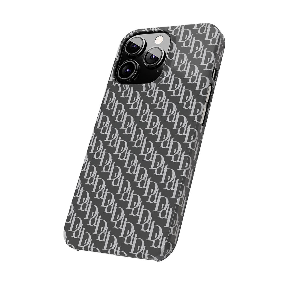 Миниатюра: Danwell Signature Luxury Monogram Slim iPhone Case – Angled Back View