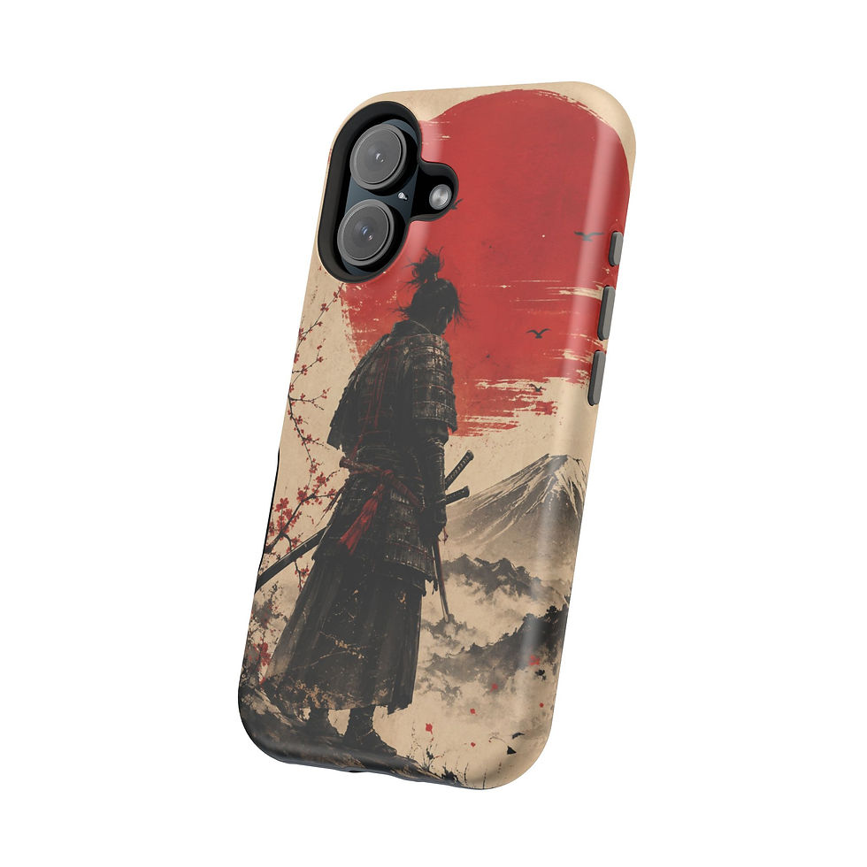Thumbnail: Samurai Rising Sun Magnetic Phone Case Angled View