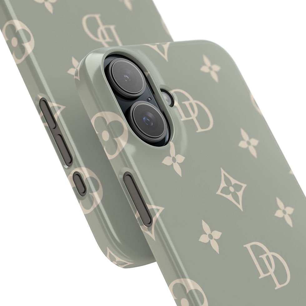 Miniatura: Jardin de Sage Luxury Monogram Slim iPhone Case – Camera and Monogram Detail