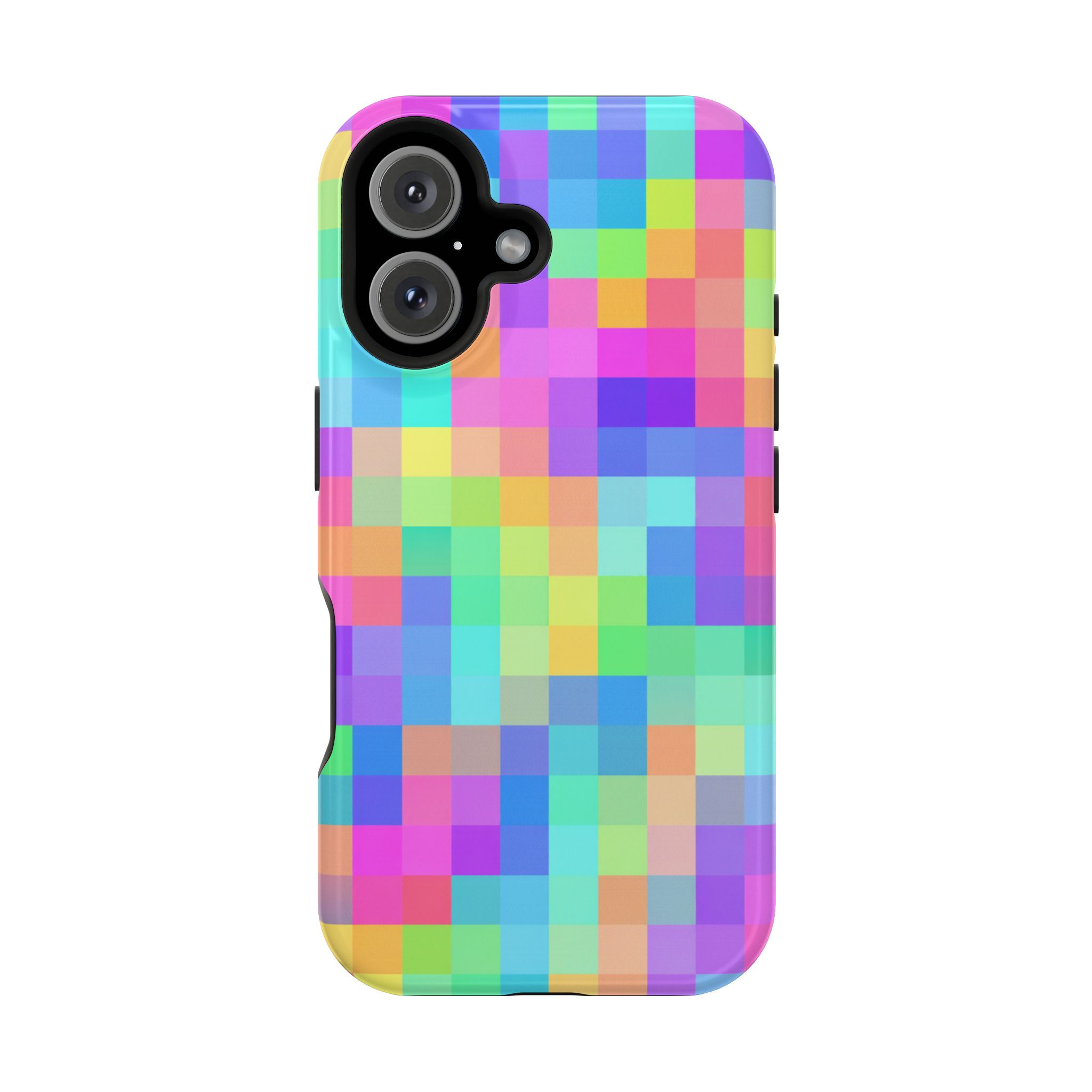 Pastel Pixel Pop Glossy Magnetic Phone Case – Front Picture