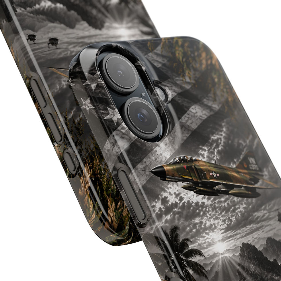Thumbnail: F-4 Phantom Vietnam Tiger Strike Slim iPhone 16 Case – Angled Magnetic Case View