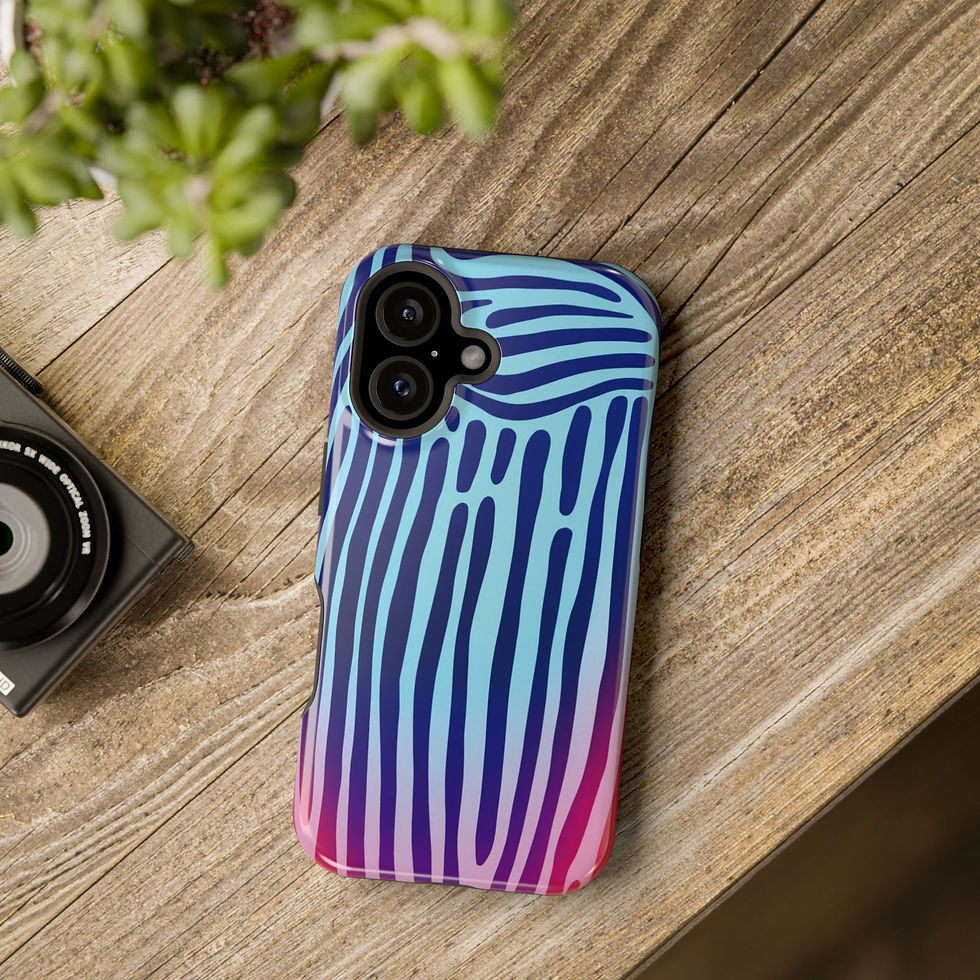 Surf Maze Retro Surf Glossy Phone Case Lifestyle Tabletop View