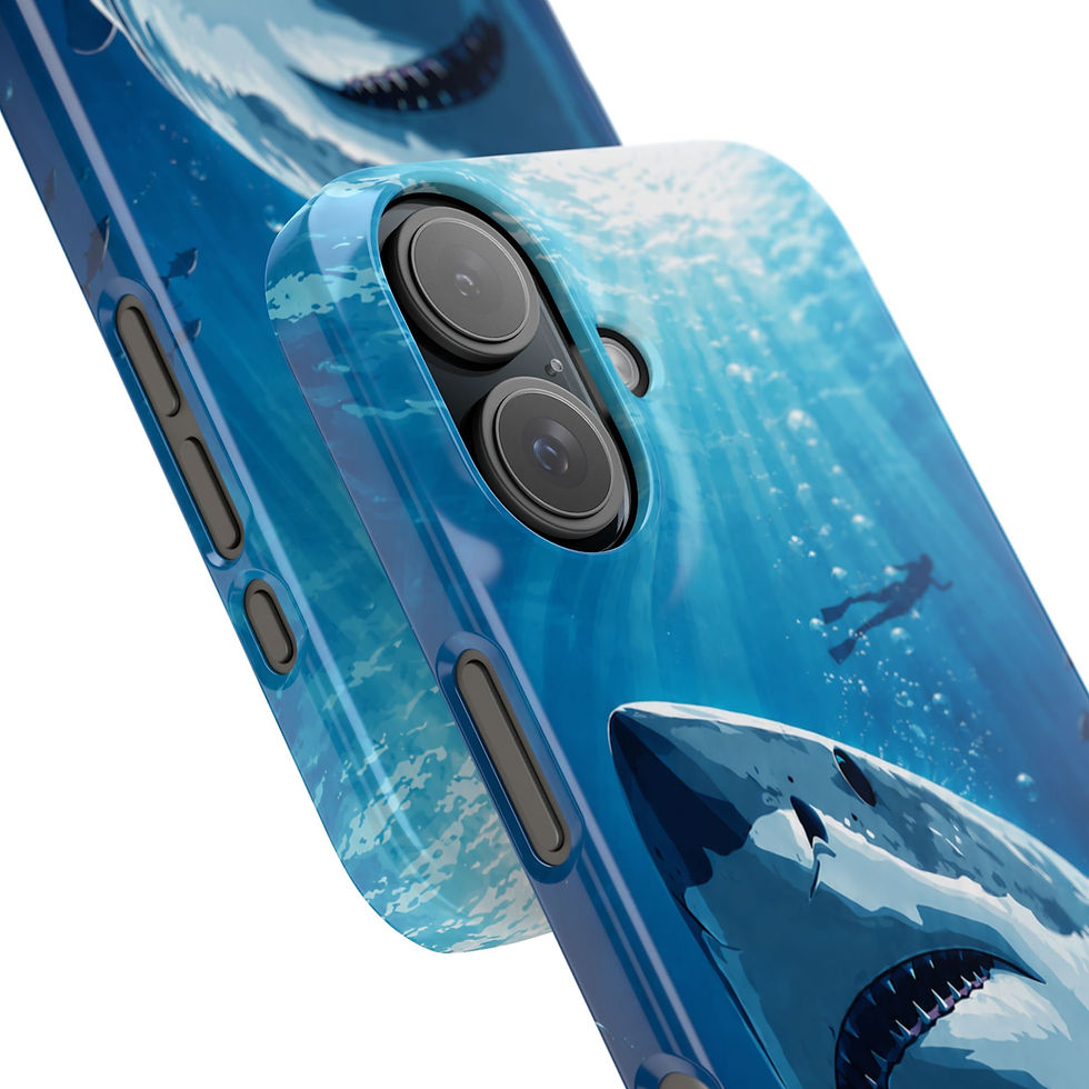 الصورة المصغرة: Aquatic Shark Samsung Galaxy Case – Angled Camera and Side View