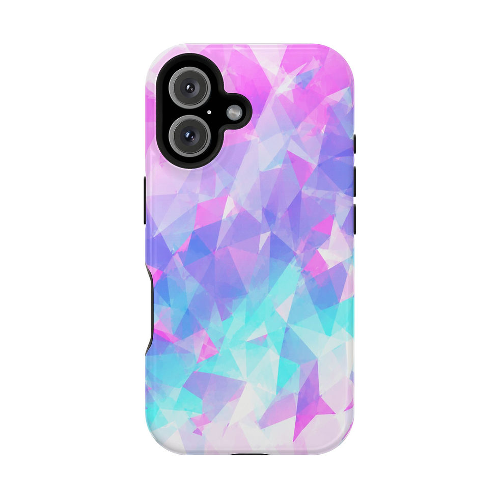 Pastel Prism Mosaic Glossy Magnetic Phone Case – Front Picture