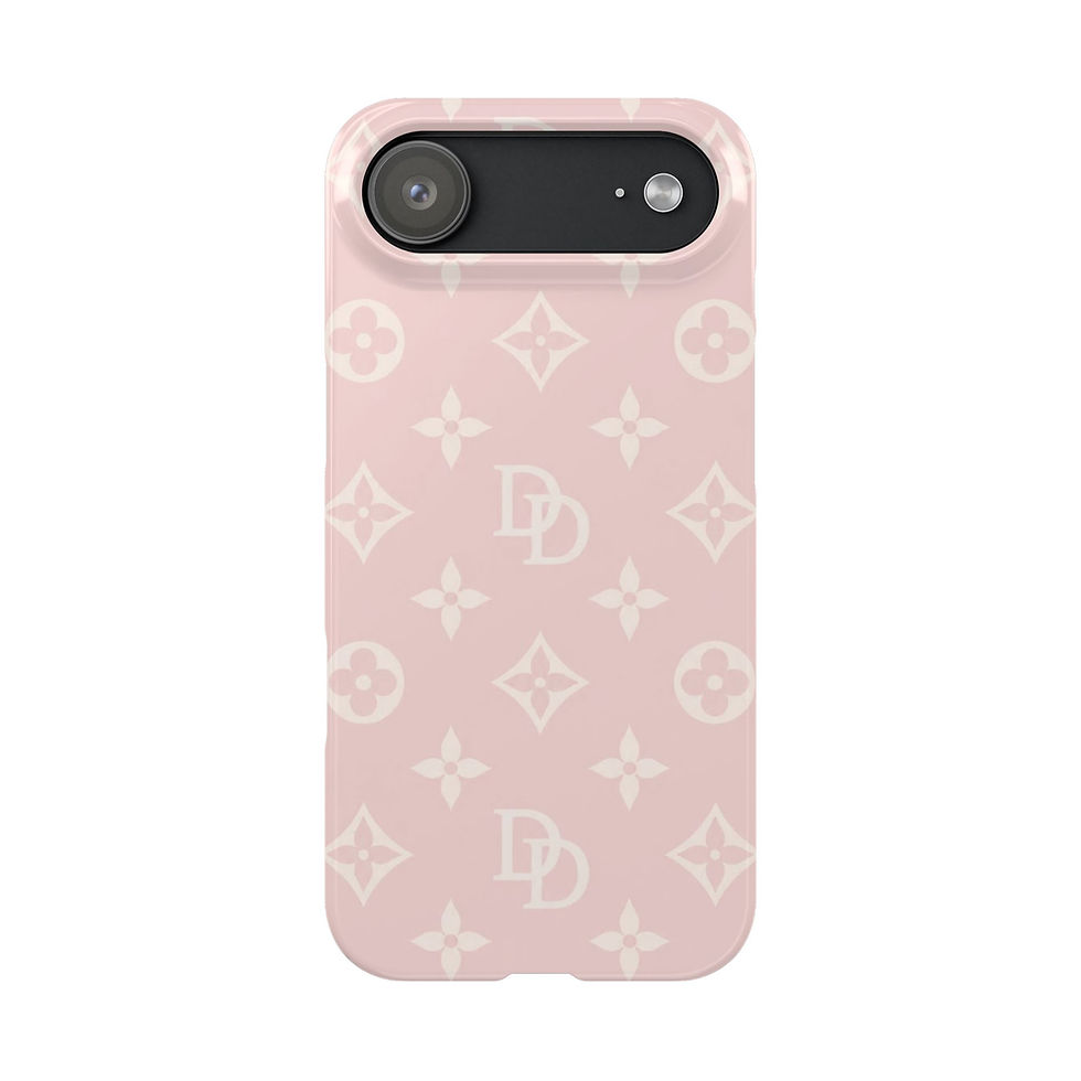 Rose d’Ivoire Luxury Monogram Slim iPhone Case – Front Picture